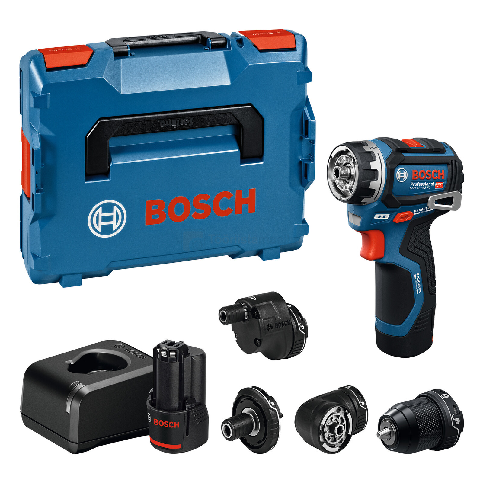 Bosch akutrell-kruvikeeraja GSR 12V-32 FC + 4 adapterit